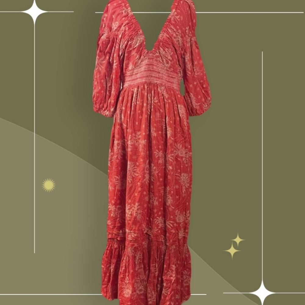 ✨ Golden Hour Maxi Dress In Cayanne And Pink